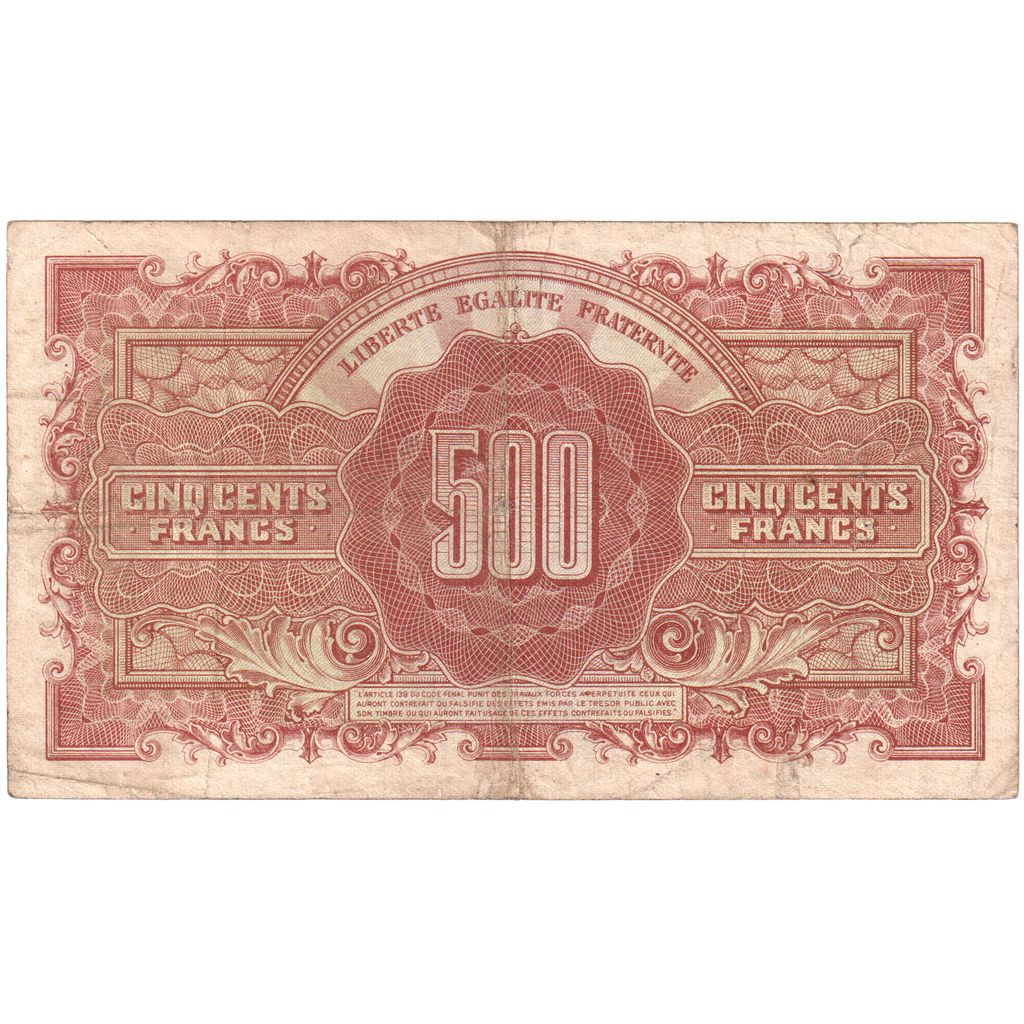 France, 500 Francs, Marianne, 67M, VF(30-35)