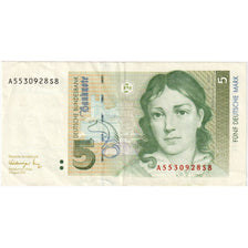GERMANY - FEDERAL REPUBLIC, 5 Deutsche Mark, 1991-08-01, EF(40-45)