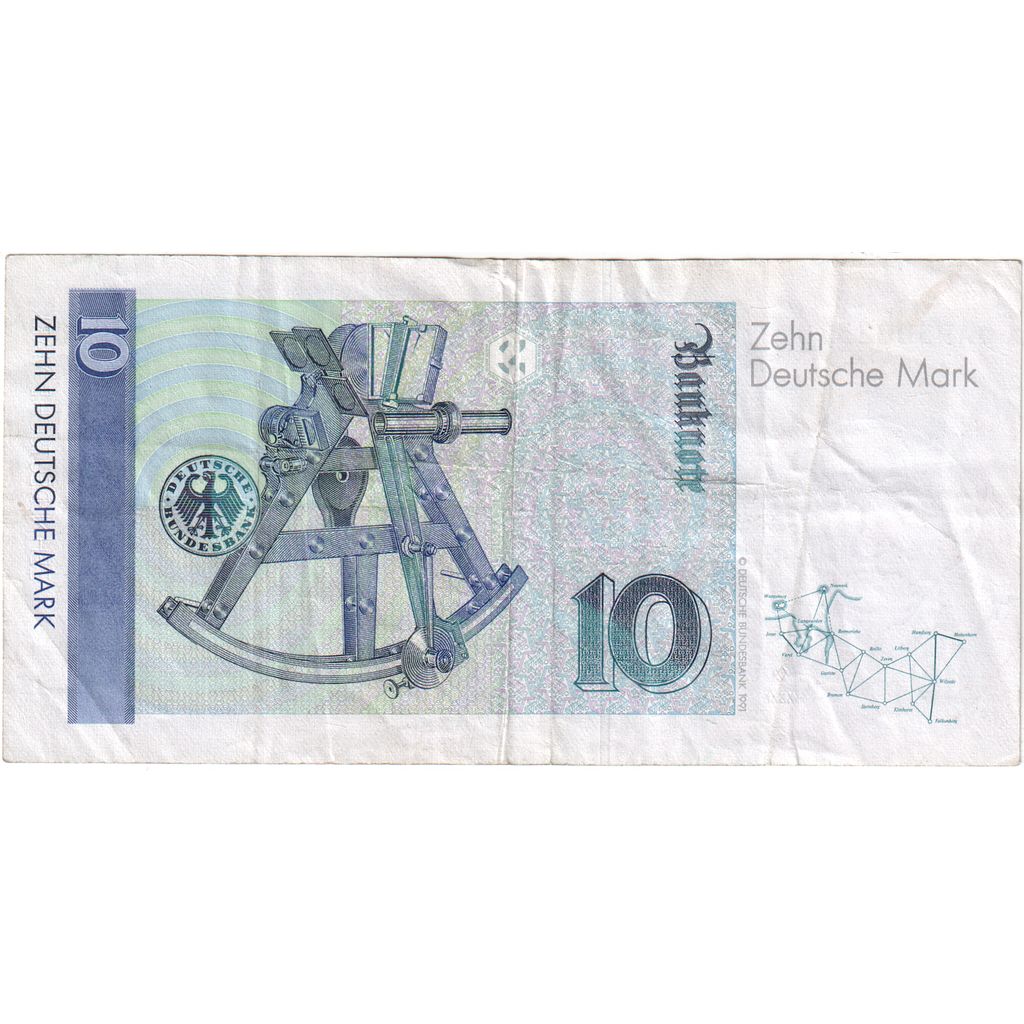 République fédérale allemande, 10 Deutsche Mark, 1991-08-01, TB+