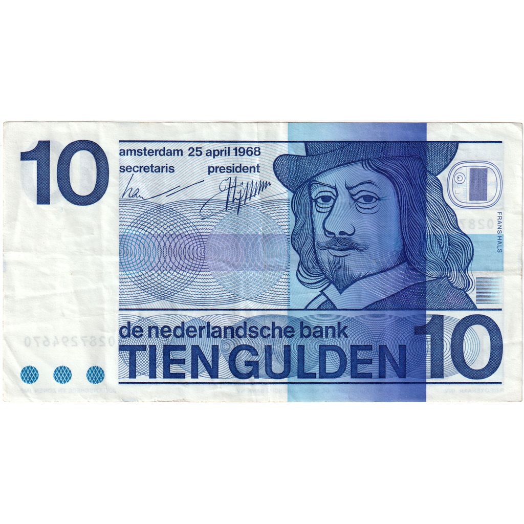 Niederlande, 10 Gulden, 1968-04-25, SS