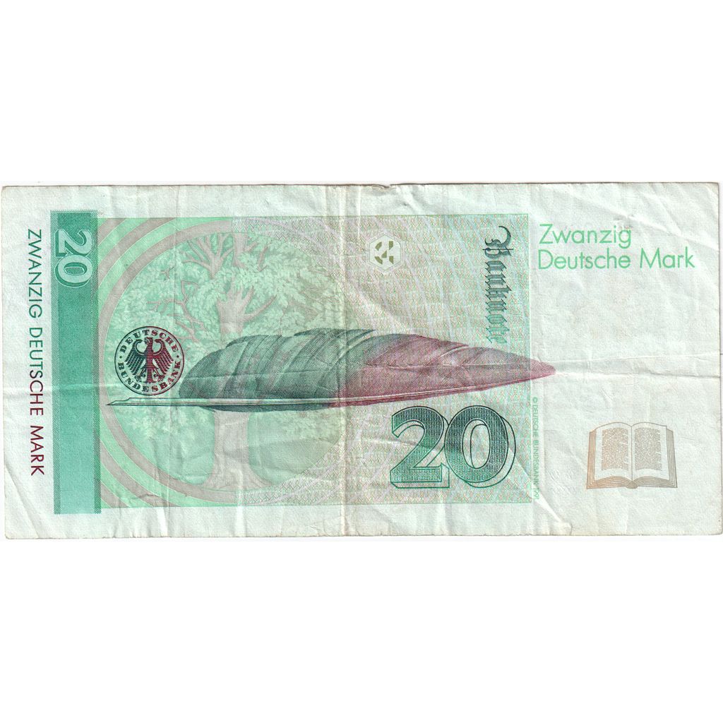 République fédérale allemande, 20 Deutsche Mark, 1993-10-01, TB+