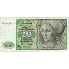 GERMANY - FEDERAL REPUBLIC, 20 Deutsche Mark, 1980-01-02, VF(20-25)