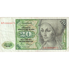 GERMANY - FEDERAL REPUBLIC, 20 Deutsche Mark, 1980-01-02, VF(20-25)