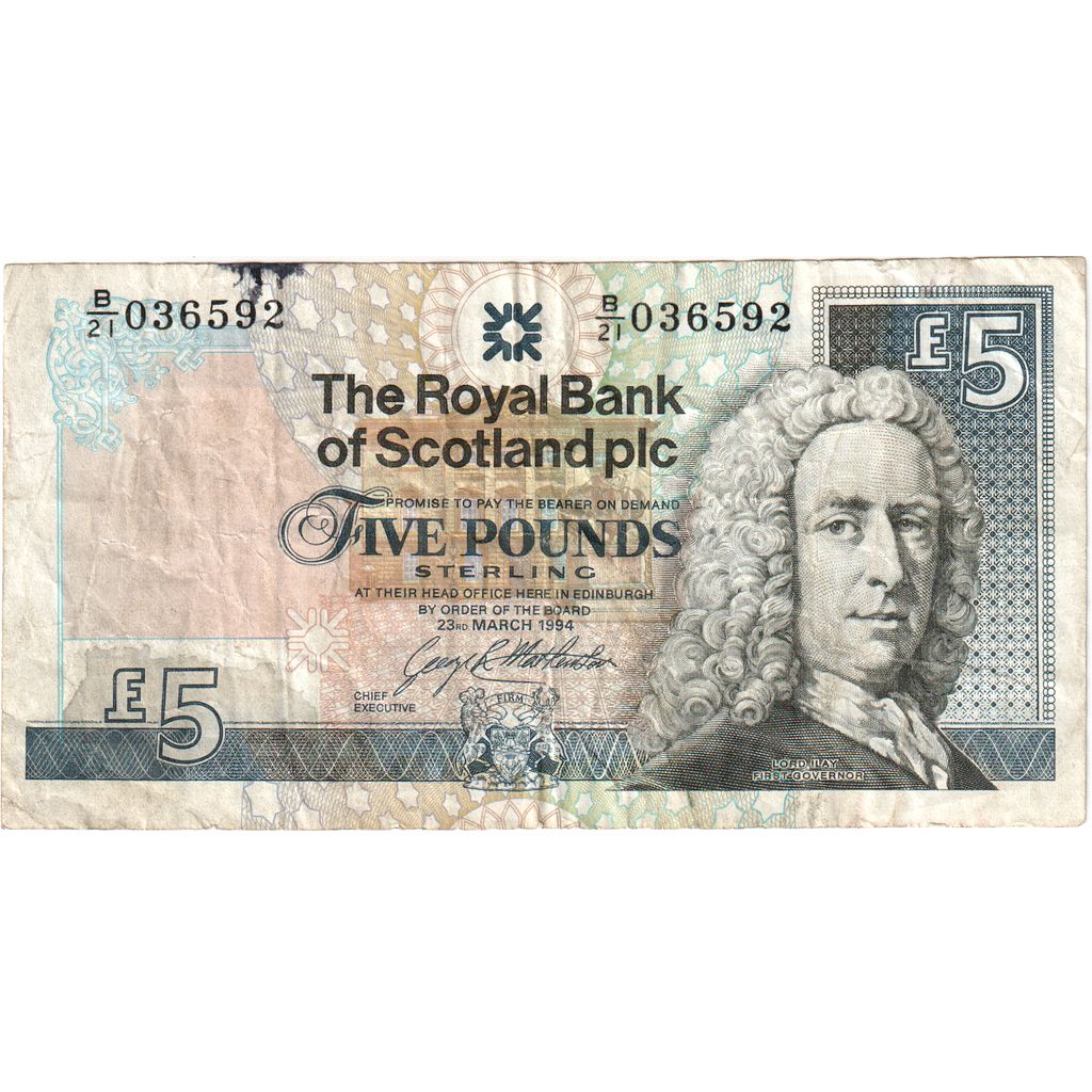 Schotland, 5 Pounds, 1994-03-23, TB