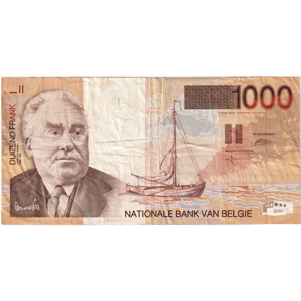 Belgio, 1000 Francs, MB+