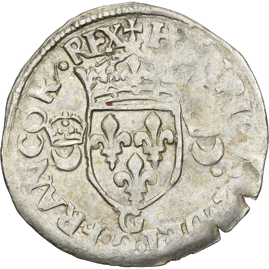 France, Henri II, Douzain aux croissants, 1552, Poitiers, Billon, EF(40-45)