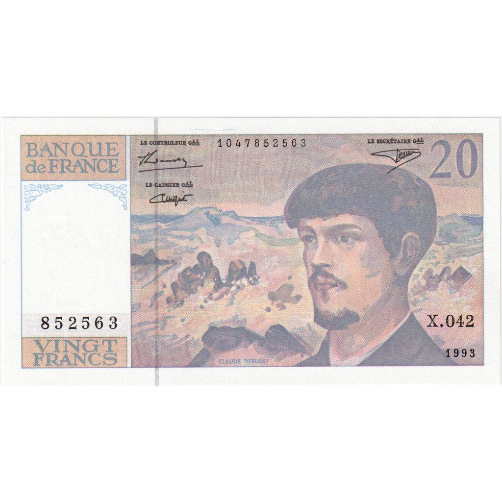 Francia, 20 Francs, Debussy, X.042, FDS