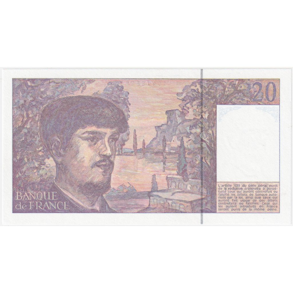 Francia, 20 Francs, Debussy, X.042, FDS