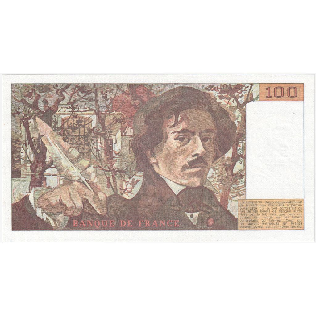 France, 100 Francs, Delacroix, Z.131, UNC(65-70)