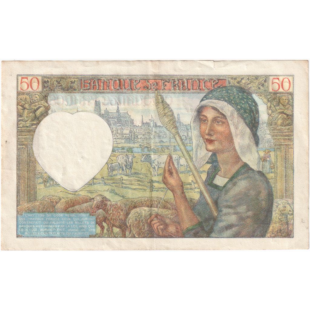 Francia, 50 Francs, Jacques Coeur, 1941-11-20, S.138, BC