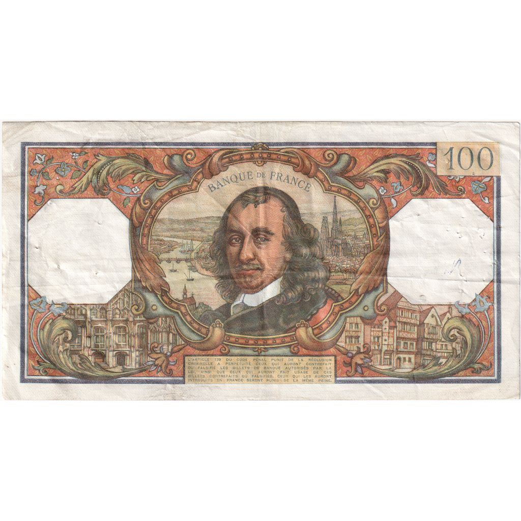 Francia, 100 Francs, Corneille, 1968-09-05, K;353, BC