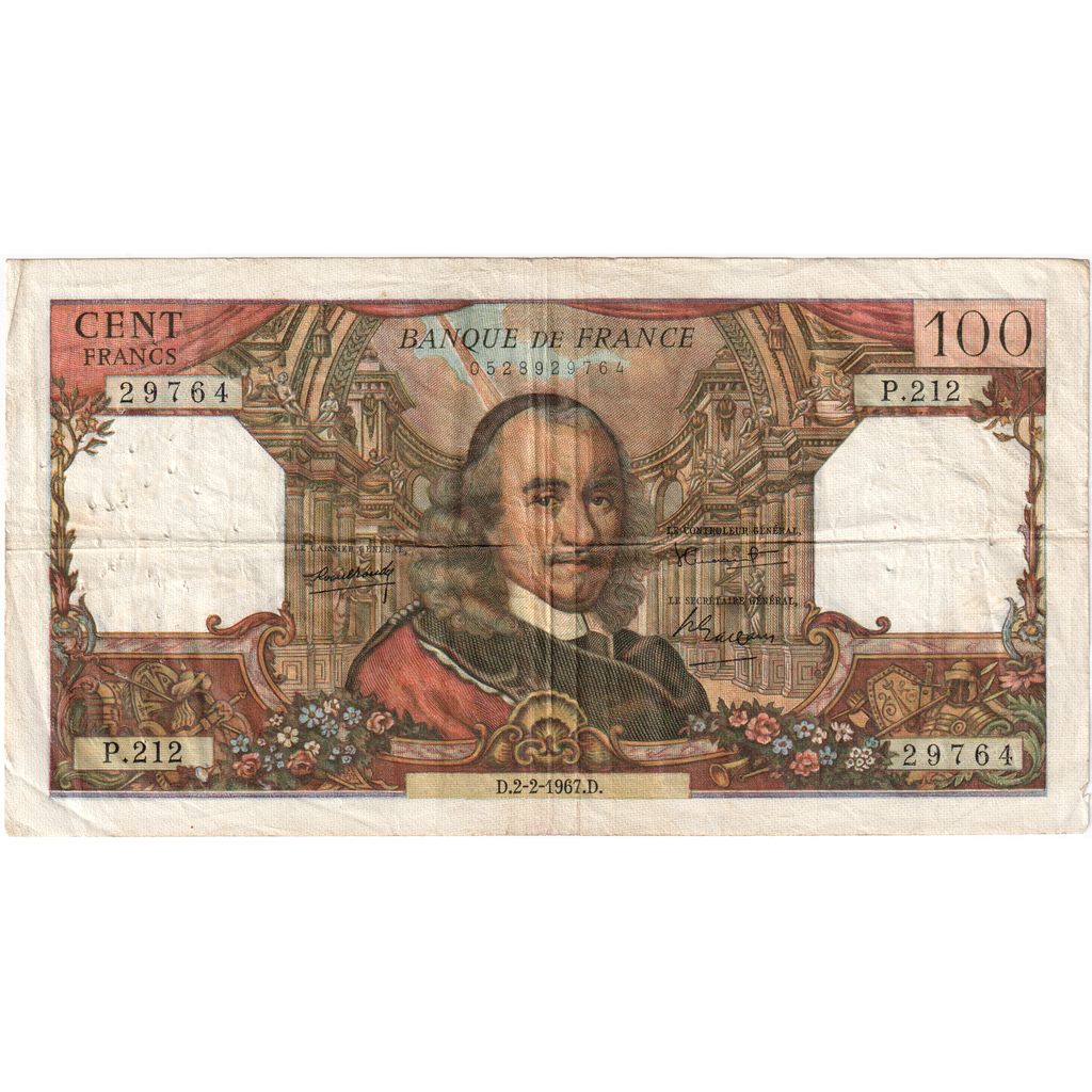 Frankrijk, 100 Francs, Corneille, 1967-02-02, P.212, TB