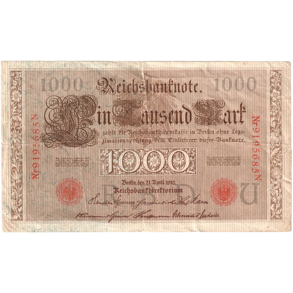 Alemania, 1000 Mark, 1910-04-21, RC+