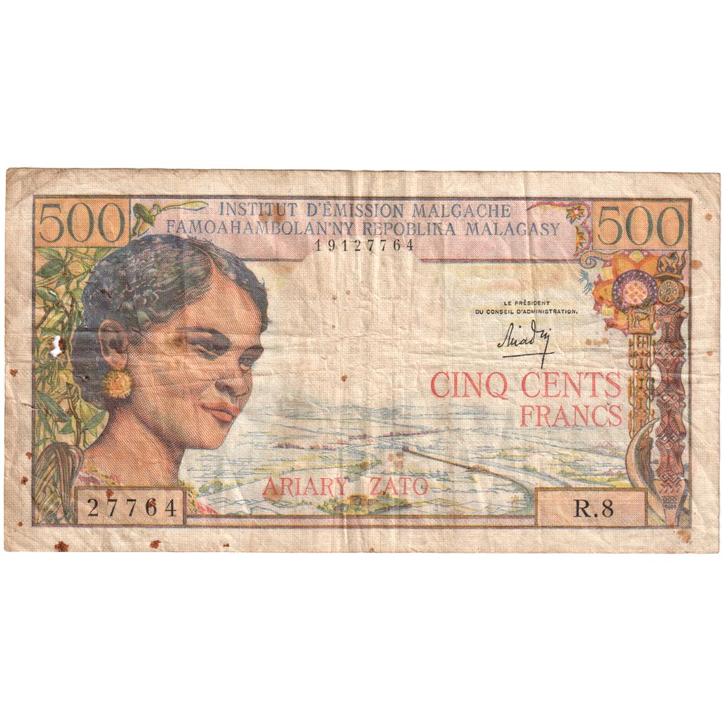 Madagascar, 500 Francs = 100 Ariary, SGE+