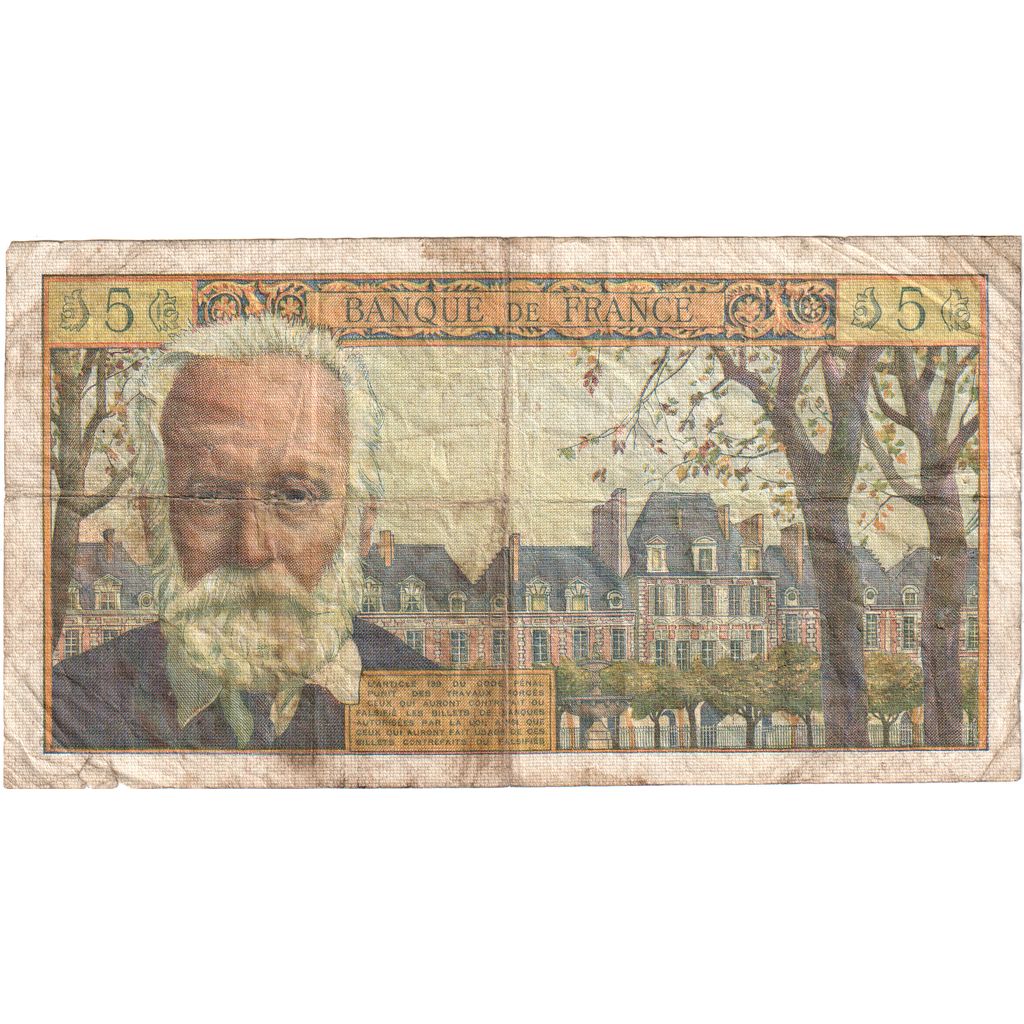 France, 5 Nouveaux Francs, Victor Hugo, 1959-03-05, W.5, B+