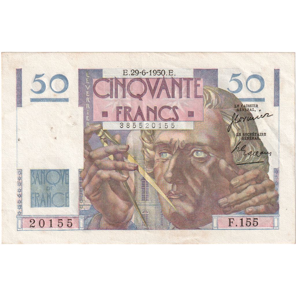 Frankrijk, 50 Francs, Le Verrier, 1950-06-29, F.155, TTB