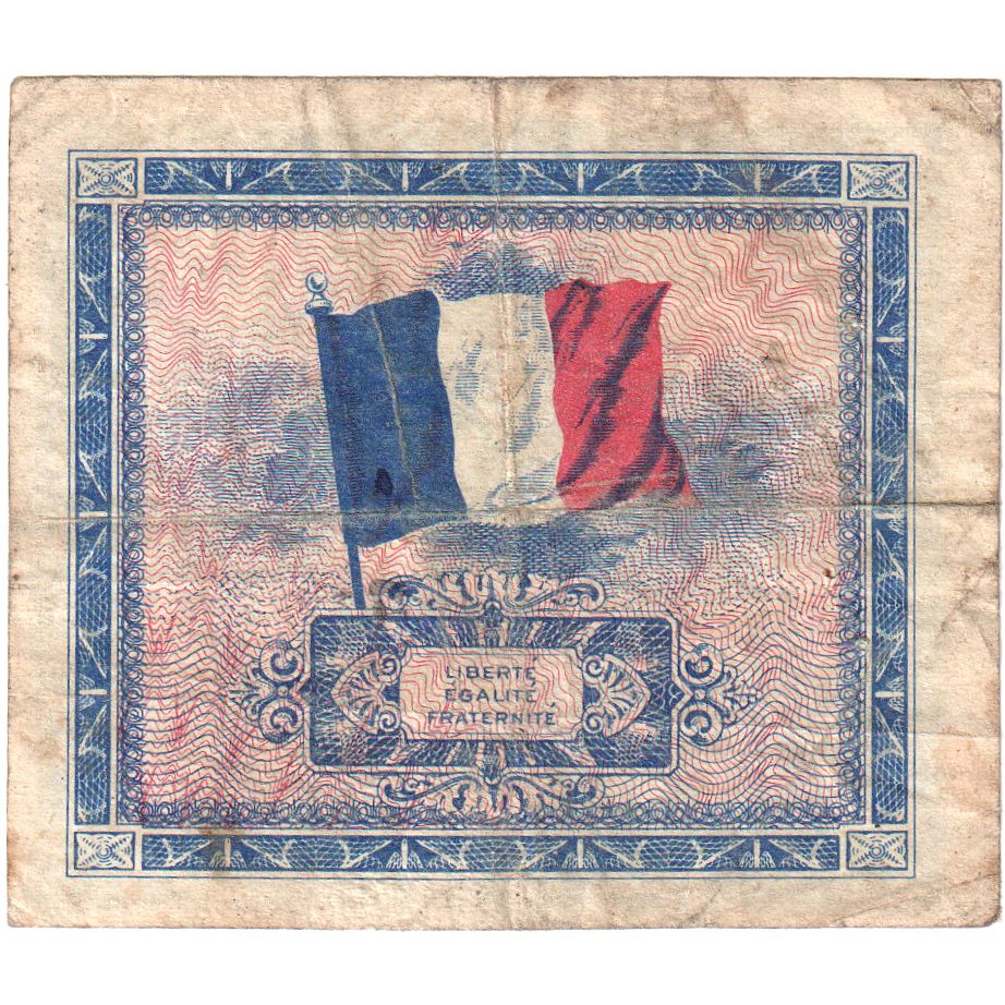 France, 5 Francs, Drapeau/France, SERIE DE 1944, SÉRIE 1944, TB