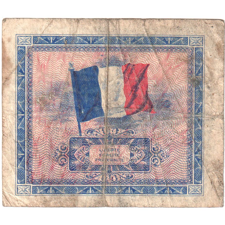 França, 2 Francs, Flag/France, SÉRIE 1944, VG(8-10)