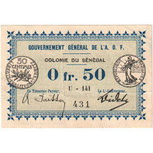 Senegal, 0.50 Franc, 1917-02-11, AU(55-58)