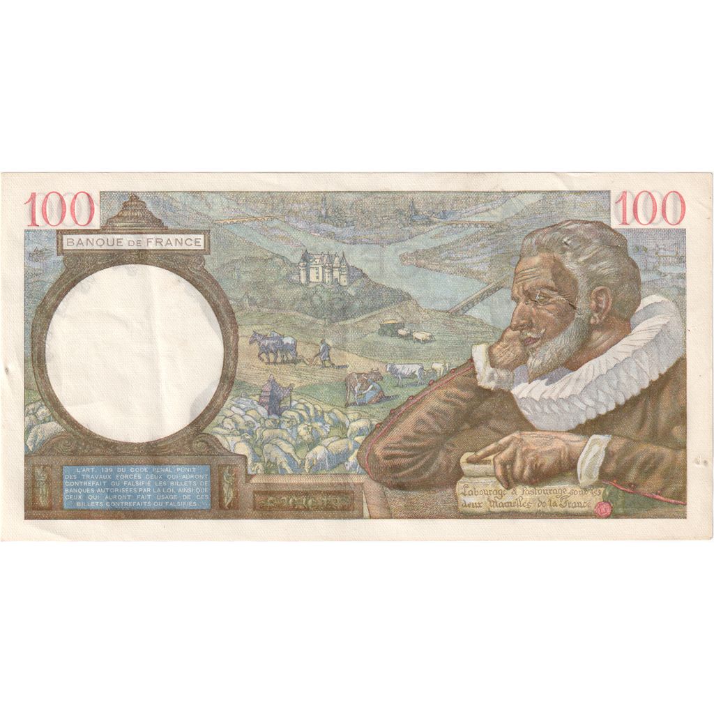 France, 100 Francs, Sully, 1941-04-03, W.20233, VF(20-25)