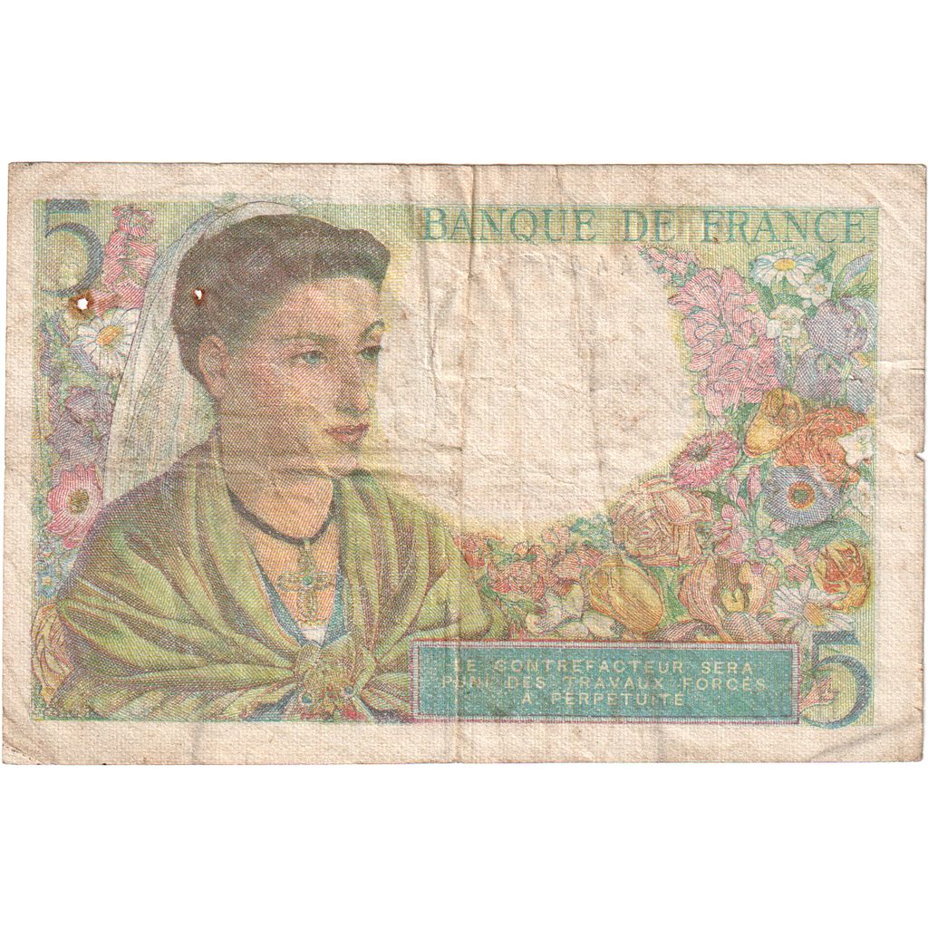 Francia, 5 Francs, Berger, 1943-12-23, U.98, MBC