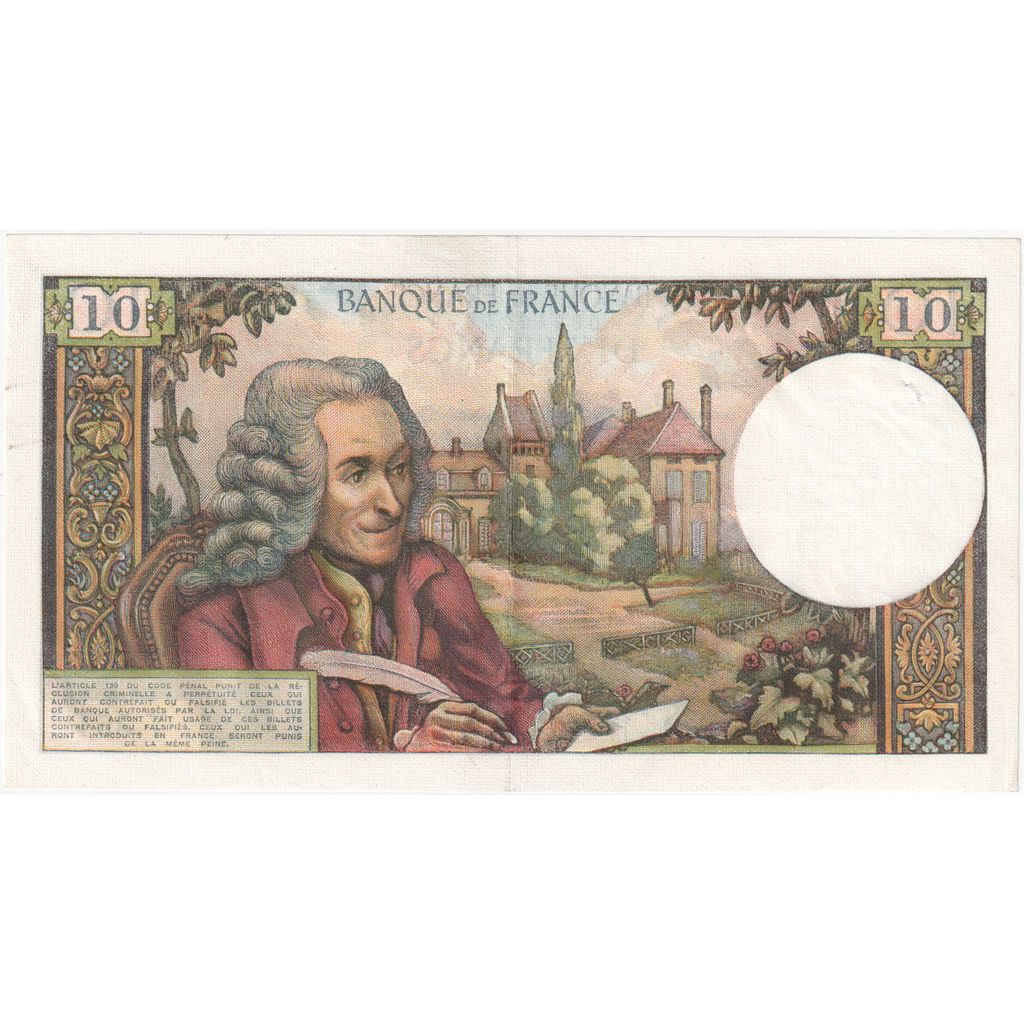 France, 10 Francs, Voltaire, 1967-09-07, Y.354, SUP+