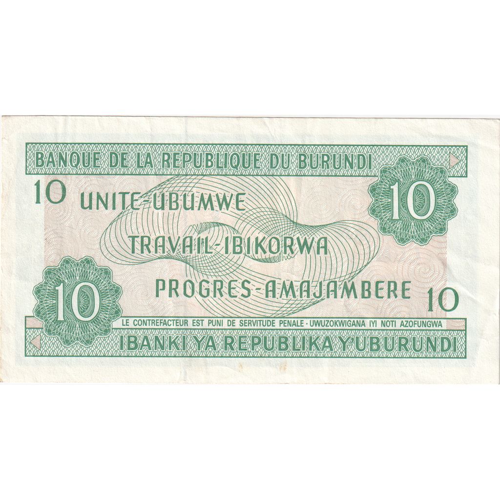Burundi, 10 Francs, 1991-10-01, UNC