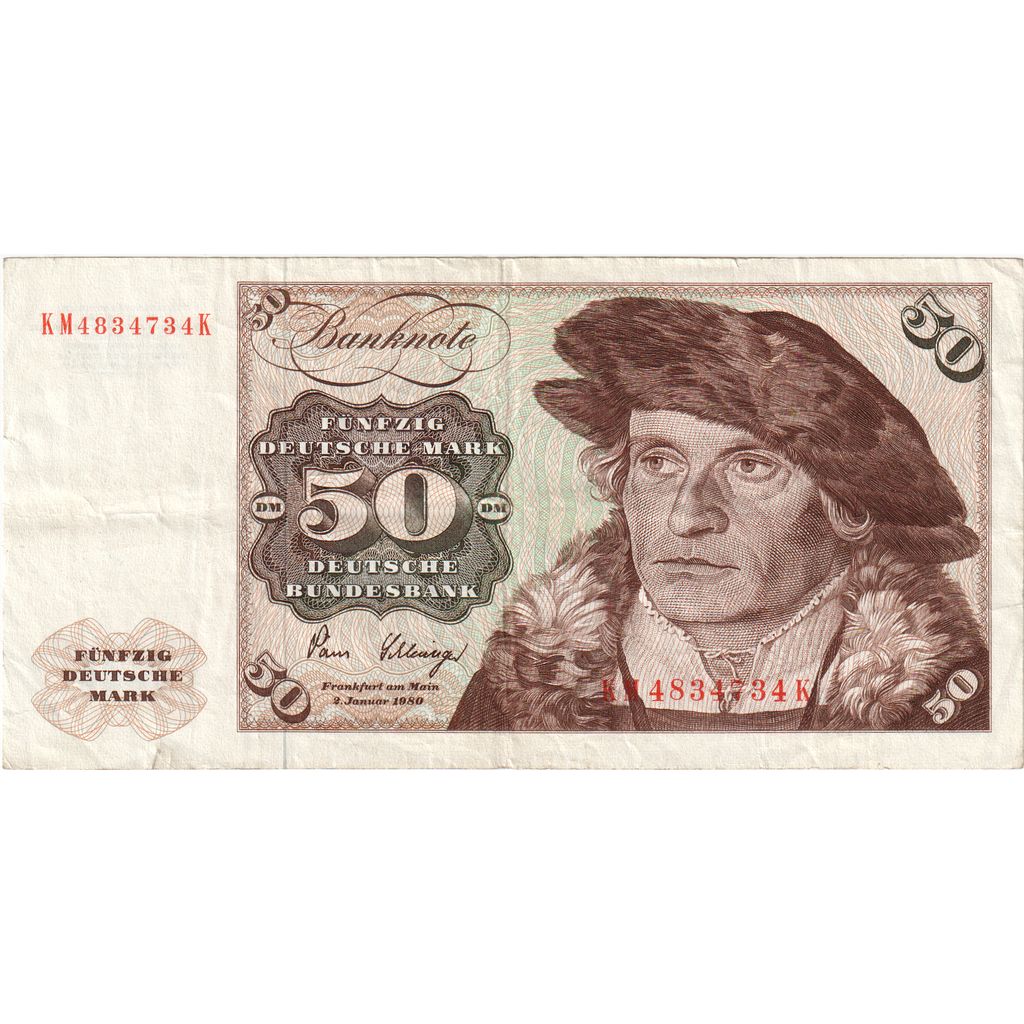 GERMANY - FEDERAL REPUBLIC, 50 Deutsche Mark, 1980-01-02, EF(40-45)