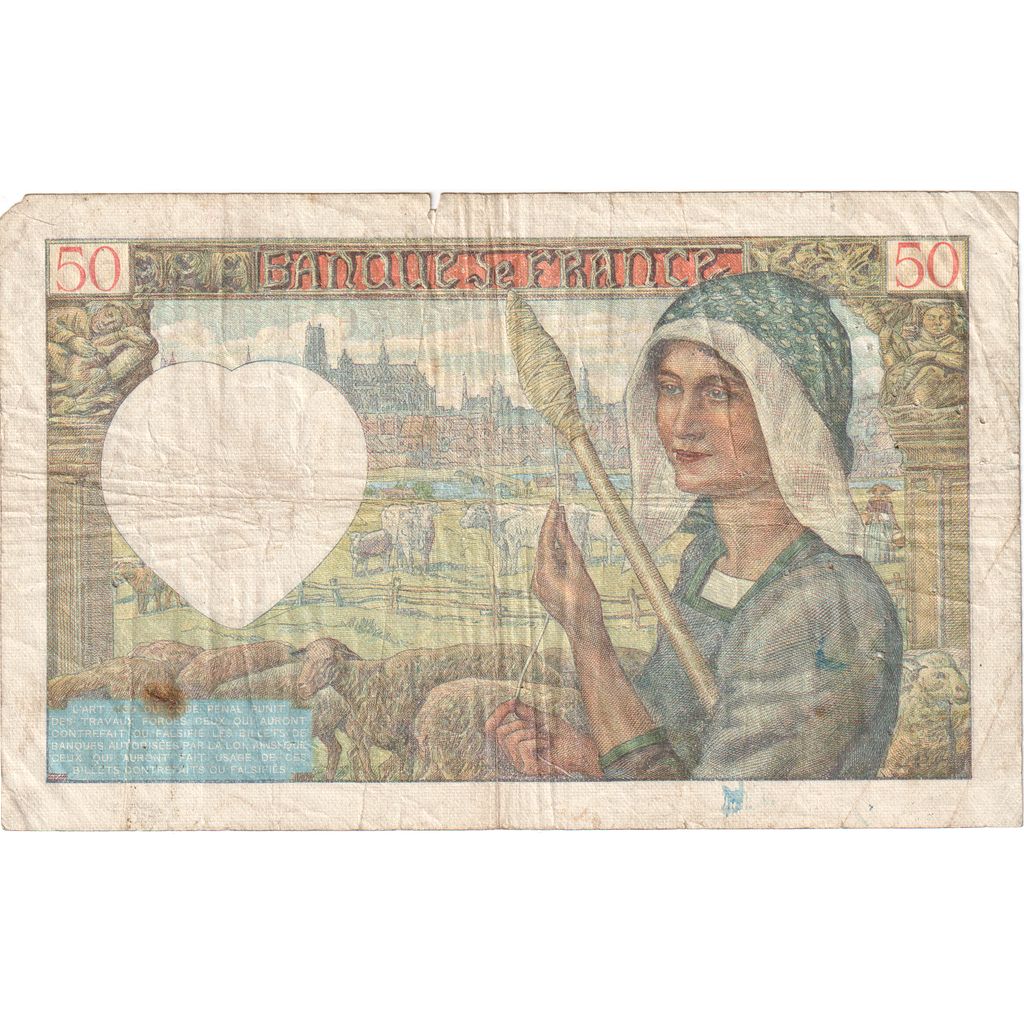 Francia, 50 Francs, Jacques Coeur, 1940-06-13, K.01, MC