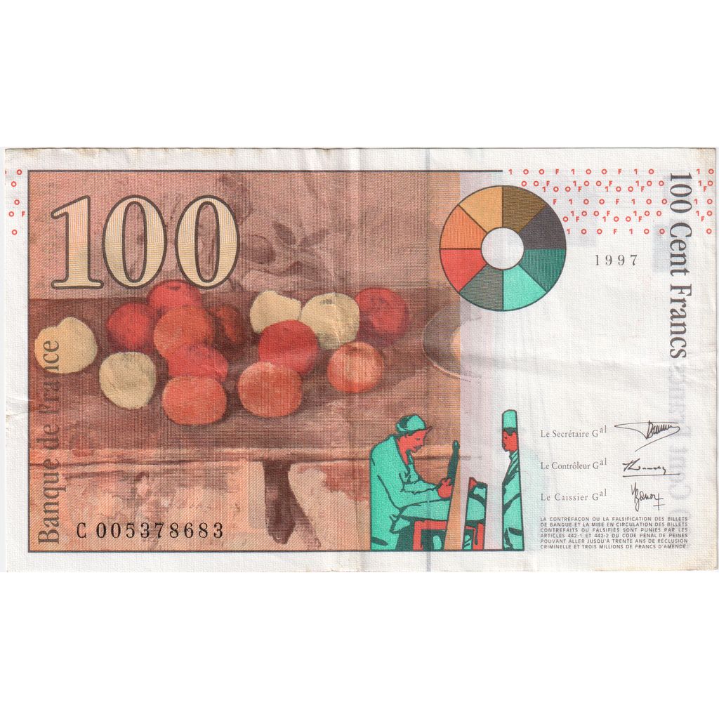 Francia, 100 Francs, Cézanne, 1997, C.005, BB