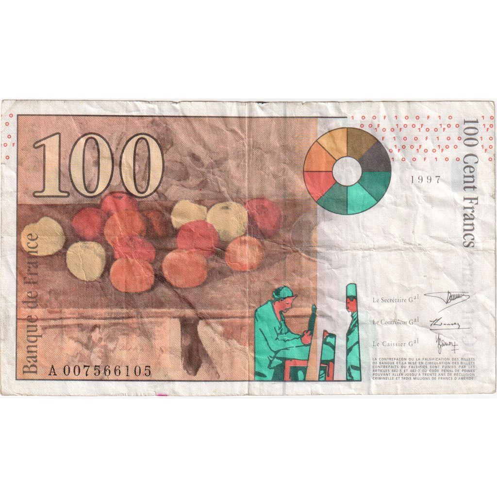 Francia, 100 Francs, Cézanne, 1997, A.007, MB+