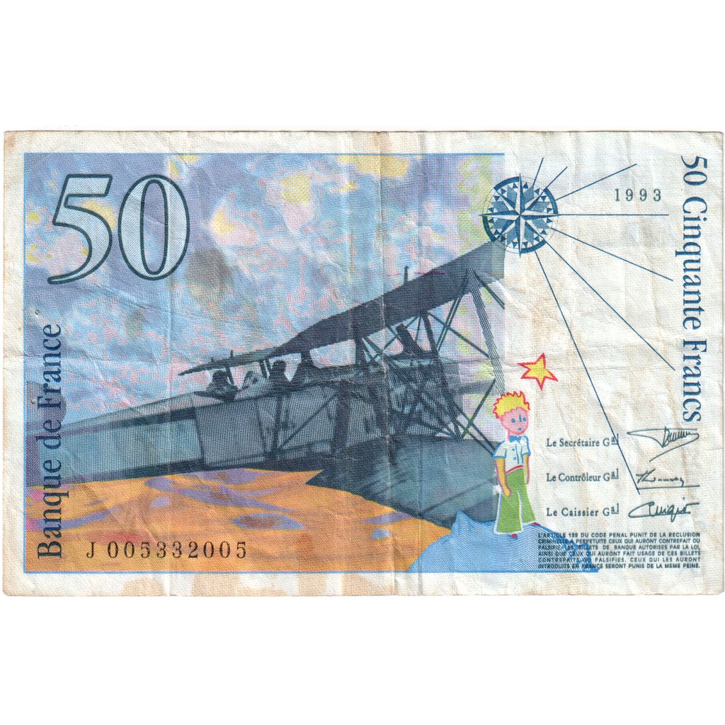 Francia, 50 Francs, St Exupéry, J.005, MB