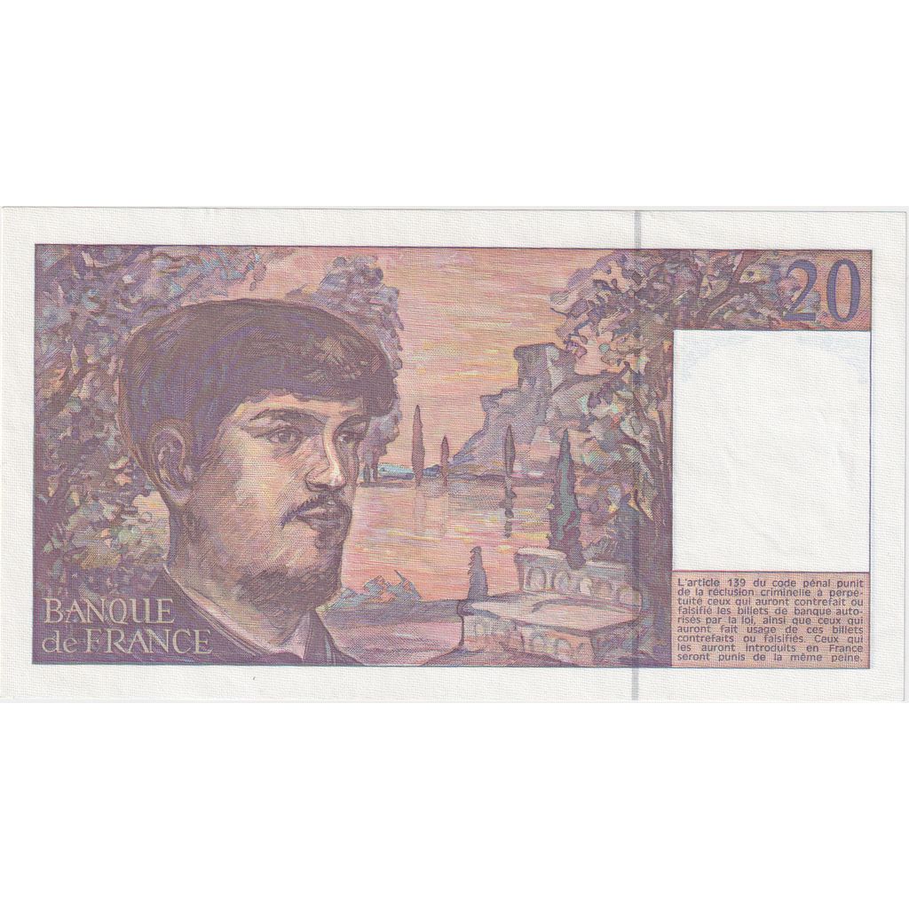 Frankrijk, 20 Francs, Debussy, R.039, NIEUW