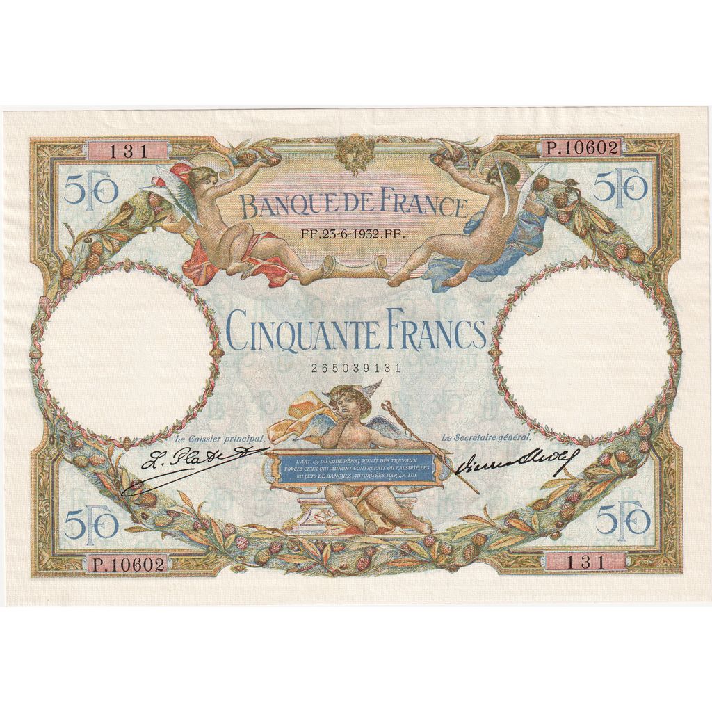 Francia, 50 Francs, Luc Olivier Merson, 1932-06-23, P.10602, SPL-