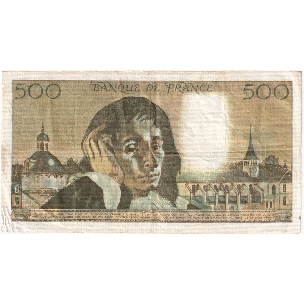 Frankrijk, 500 Francs, Pascal, 1973-12-06, M.34, TB+