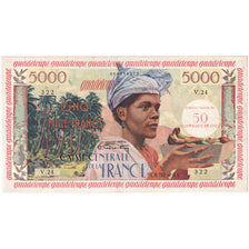 Guadeloupe, 50 Nouveaux Francs on 5000 Francs, UN (1960), EF(40-45)