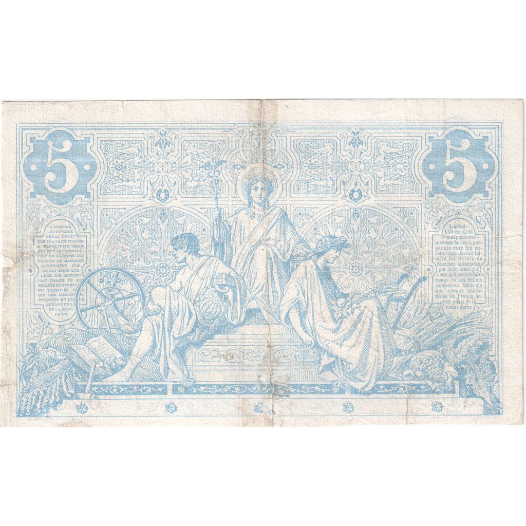 Francia, 5 Francs, Noir, 1873-03, O.2076, MB