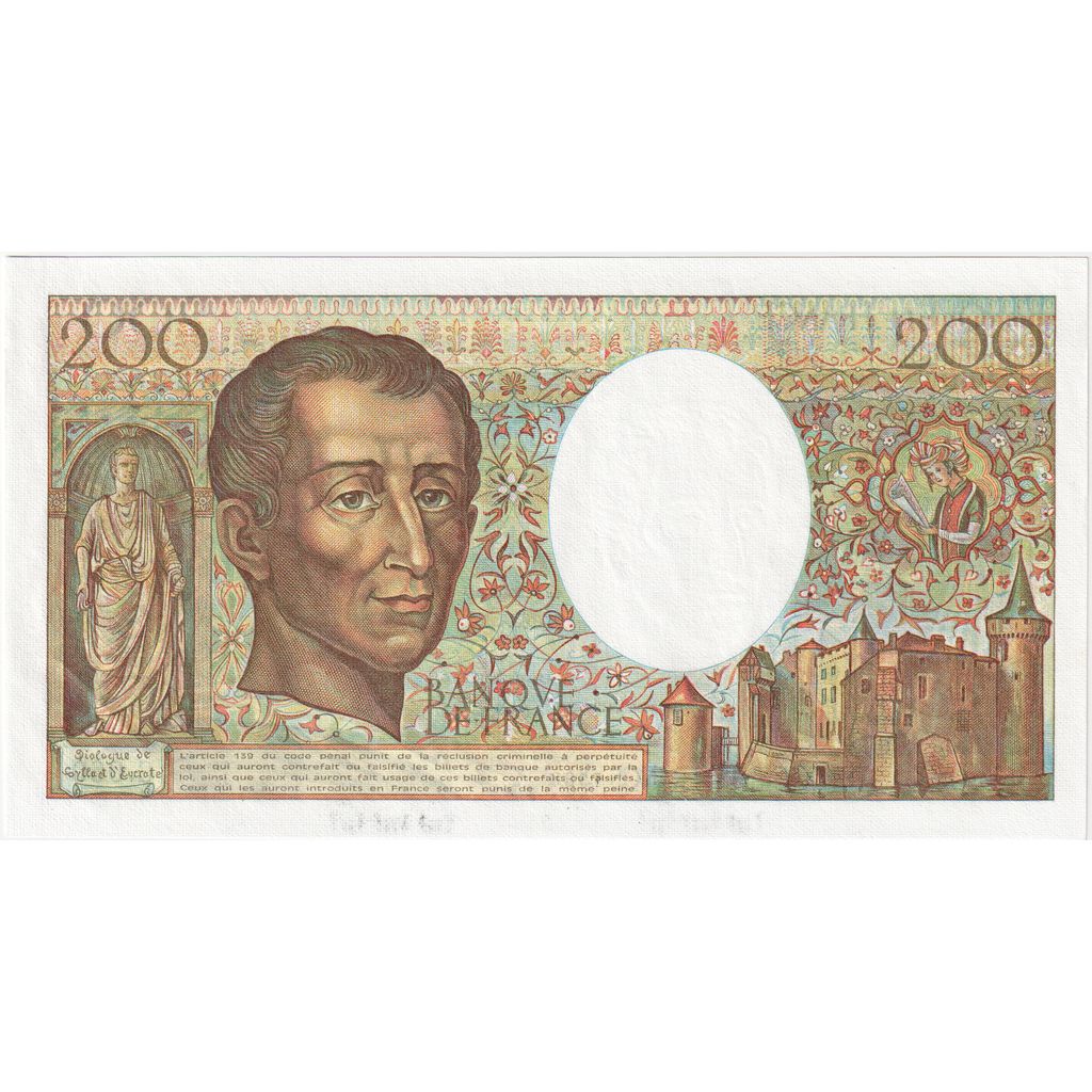 Francja, 200 Francs, Montesquieu, 1988, C.060, UNC(65-70)