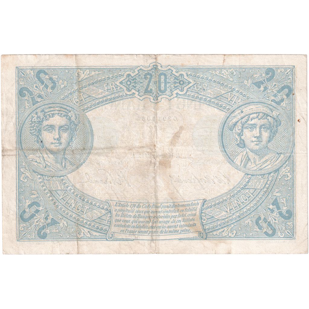 Francia, 20 Francs, Bleu, 16-02-1906, R.157, MB