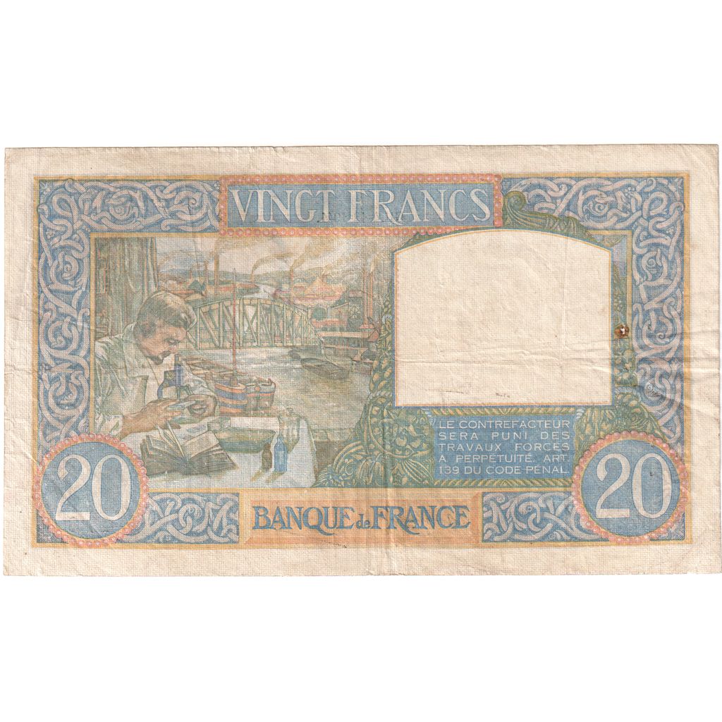 Francia, 20 Francs, Science et Travail, 1941-04-12, Z.6728, RC+