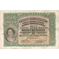 Switzerland, 50 Franken, 1939-03-17, VG(8-10)
