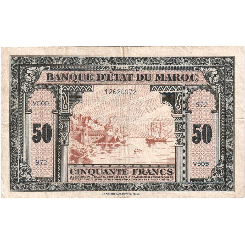 Marruecos, 50 Francs, 1944-03-01, MBC