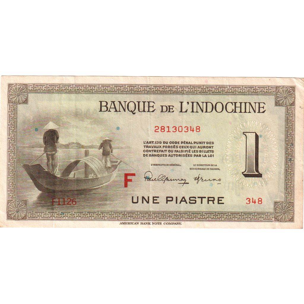 French Indochina, 1 Piastre, Undated (1945-1951), SS