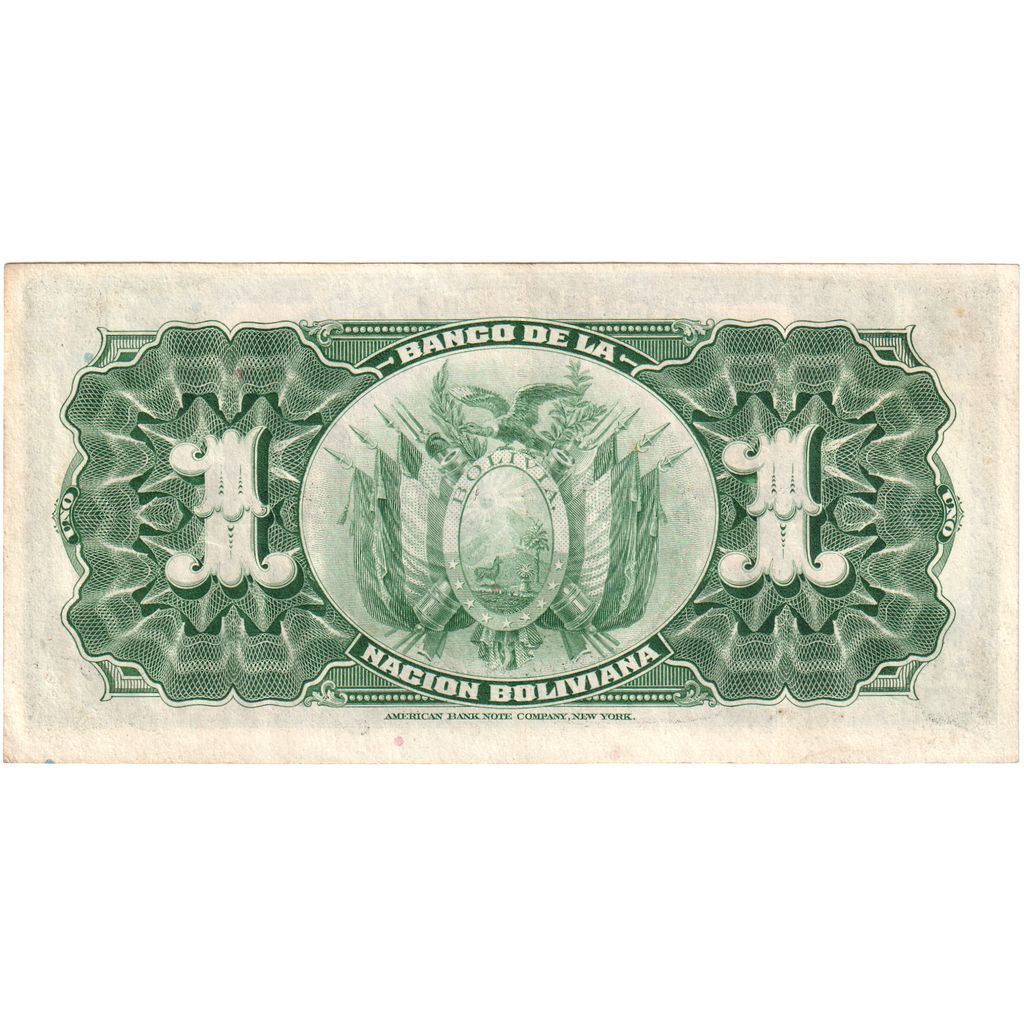Bolívia, 1 Boliviano, 1911-05-11, AU(50-53)