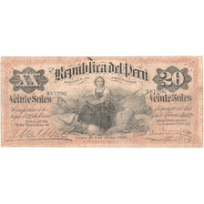 Peru, 20 Soles, 1879-06-30, VF(20-25)