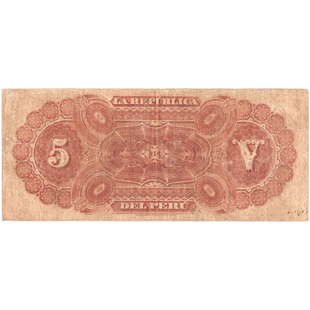 Peru, 5 Soles, 1879-06-30, EF(40-45)