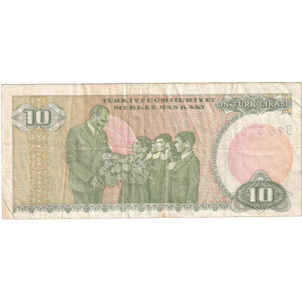 Turquia, 10 Lira, 1970-01-14, VF(30-35)