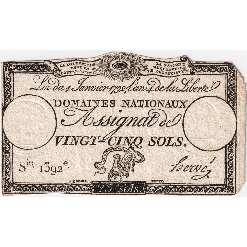 Frankreich, 25 Sols, 1792-01-04, 1392, S