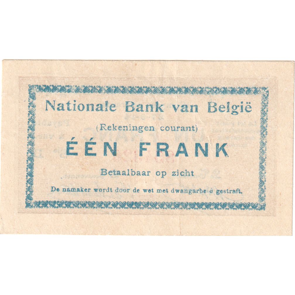 Belgien, 1 Franc, 1914-08-27, VZ