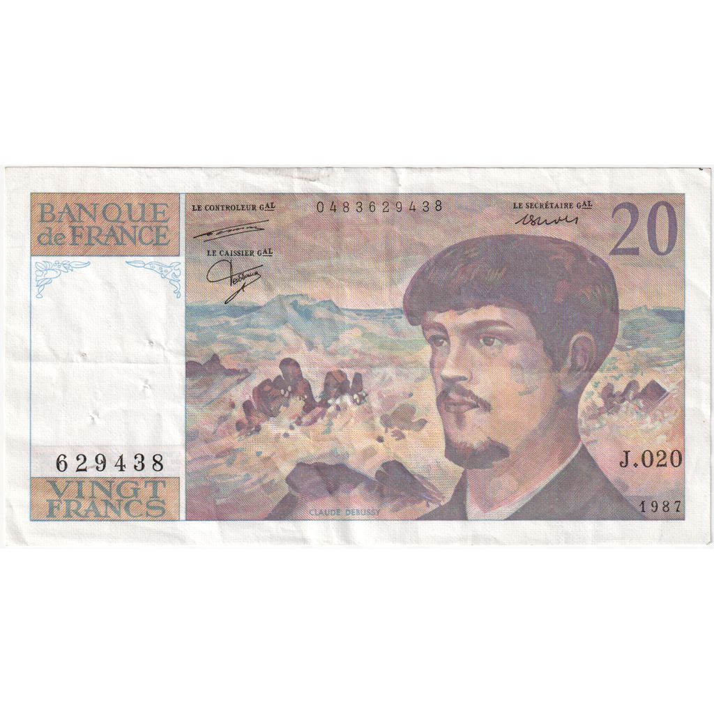 Francia, 20 Francs, Debussy, J.020, BC+